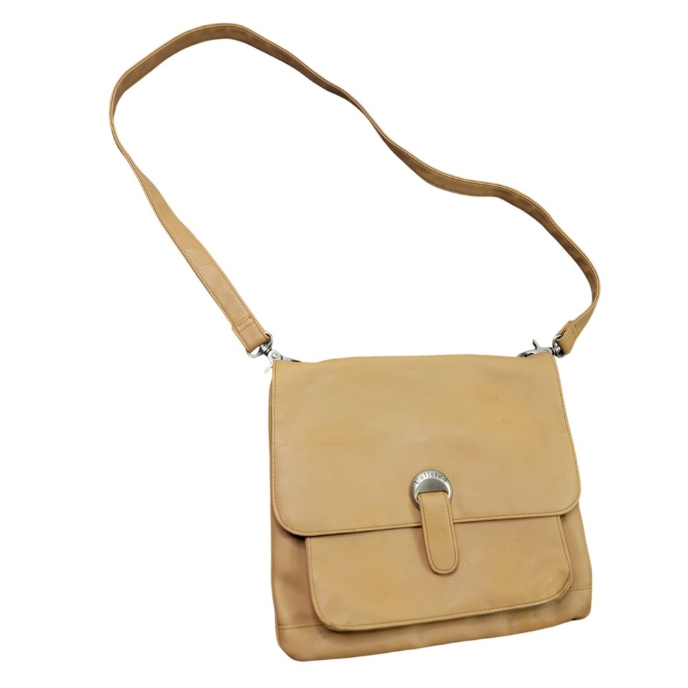 Unlisted Kenneth Cole Tan Faux Leather Crossbody Organizerโ Bag Flap Clutch